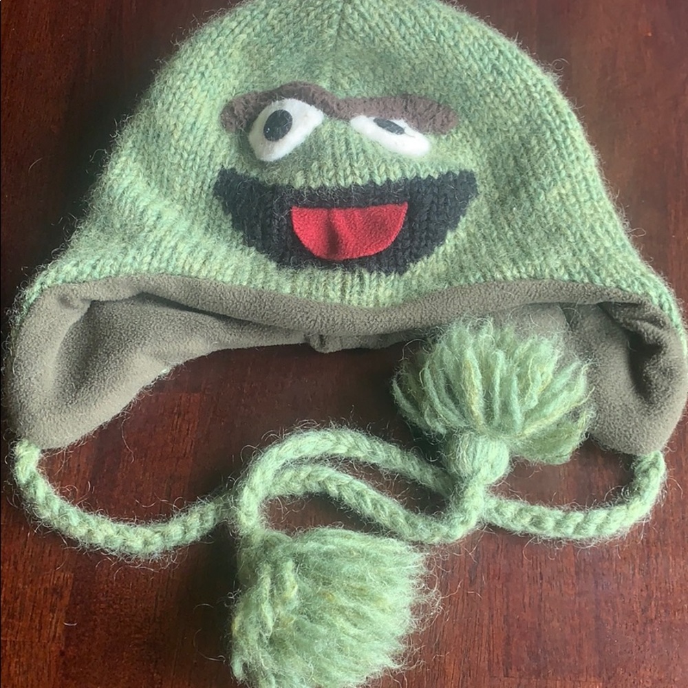 Lined wool Oscar the Grouch hat